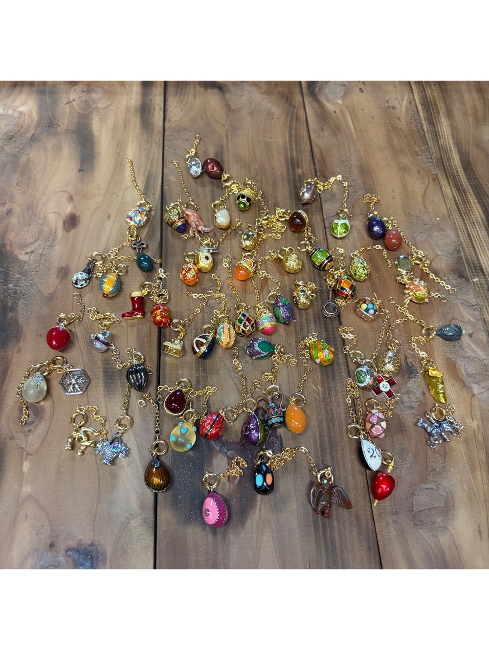 63 piece Joan Rivers Fabergé inspired egg and charm collection vintage Y2K